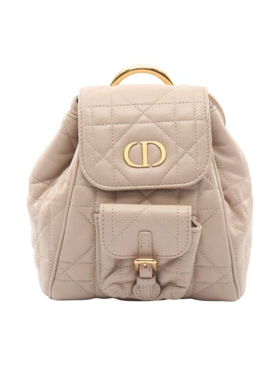 Dior Backpack Caro Small Macro Cannage Beige Leather main image 8